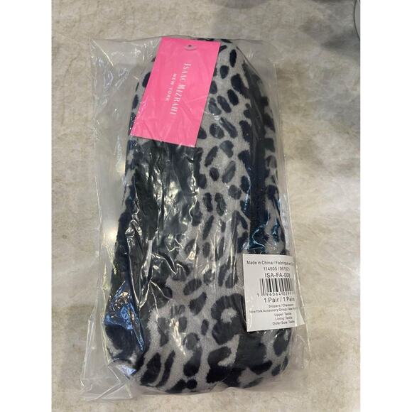Isaac Mizrahi New York gray & black cheetah slippers NEW in package - Picture 1 of 10